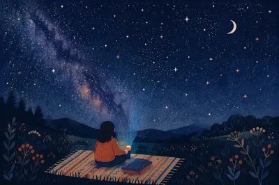 Solitary Stargazer Under Vast Milky Way
