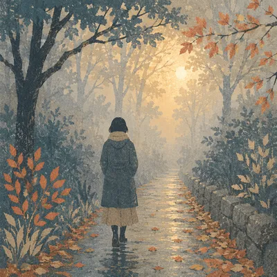 Hopeful Walk Through Fog Toward Light