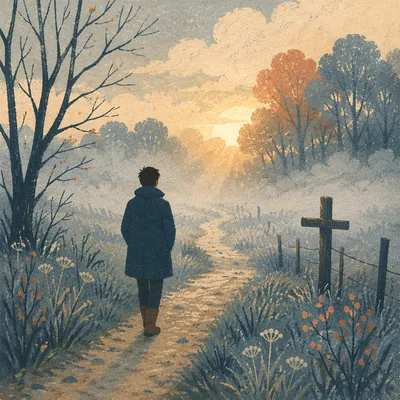 Walking Through Fog Toward Golden Hope