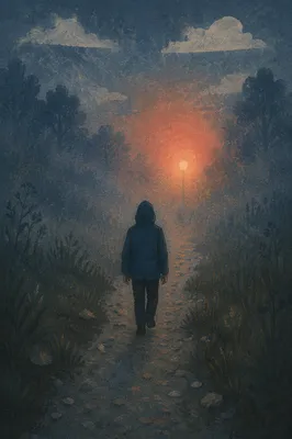 Walking Through Fog Toward Distant Light