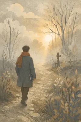Hopeful Walk Through Morning Fog