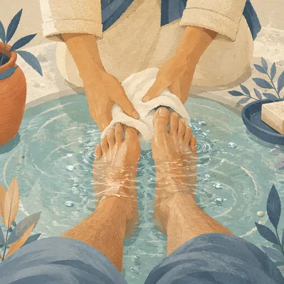 Compassionate Foot Washing Service in Turquoise Water