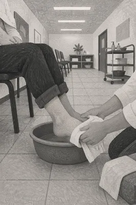 Humble Foot Washing Service in Community Room