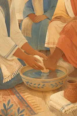 Humble Foot Washing Service in Morning Light