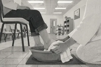 Humble Foot Washing Service in Care Room