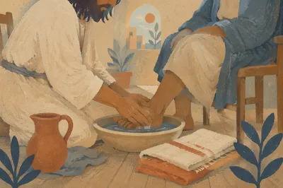 Humble Foot Washing Service in Morning Light