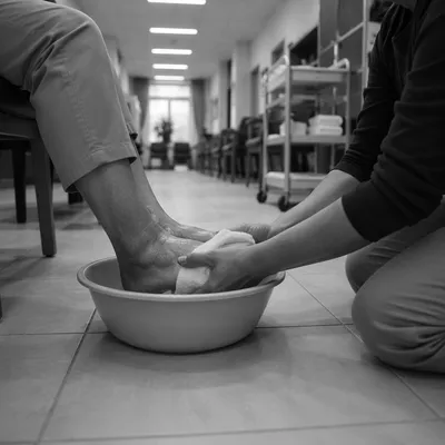 Humble Foot Washing Service in Community Room
