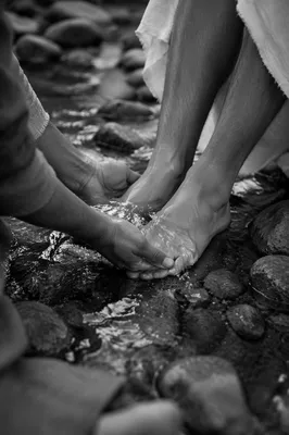 Humble Foot Washing in a Quiet Stream