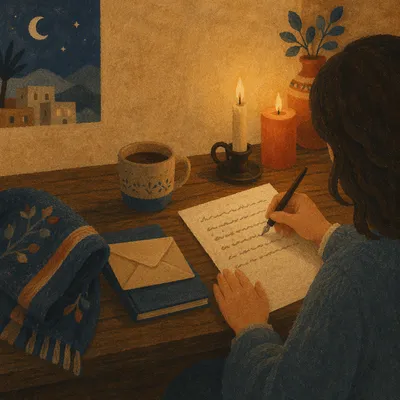 Quiet Letter Writing by Candlelight