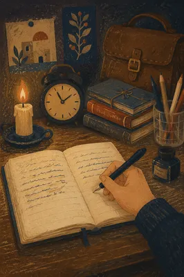 Candlelit Late Night Letter Writing Desk