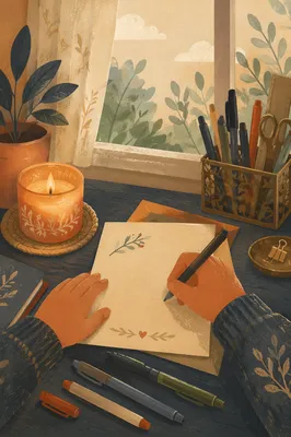 Handwritten Letter by Warm Candlelight