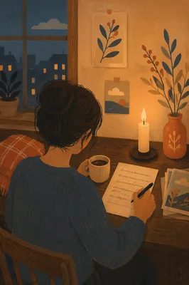 Reflective Letter Writing by Candlelight