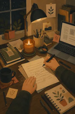 Writing a Letter by Candlelight
