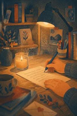Writing a Letter by Candlelight
