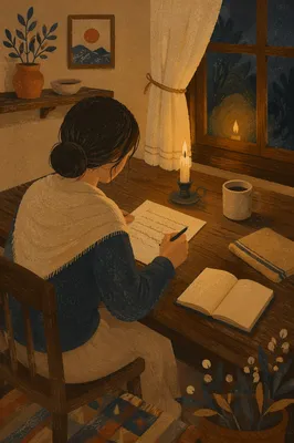 Quiet Letter Writing by Candlelight