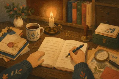 Writing a Letter by Candlelight