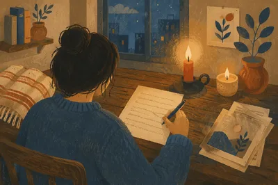 Writing a Letter by Candlelight