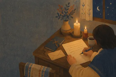 Quiet Letter Writing by Candlelight