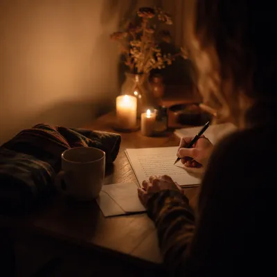 Writing a Letter by Candlelight