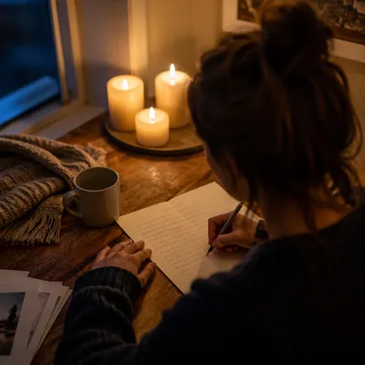 Writing a Letter by Candlelight