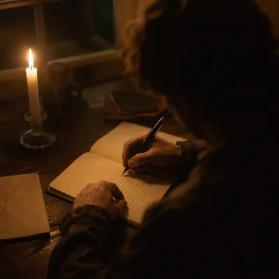 Writing a Letter by Candlelight