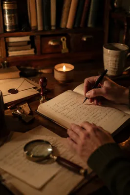 Candlelit Handwritten Letter at Vintage Desk