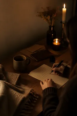 Writing a Letter by Candlelight