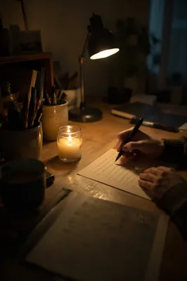 Writing a Letter by Candlelight