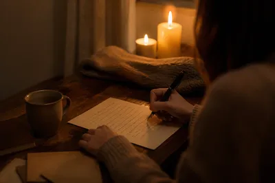 Writing a Letter by Candlelight
