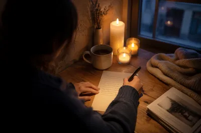 Writing a Letter by Candlelight
