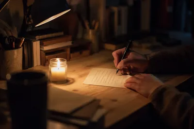 Writing a Letter by Candlelight