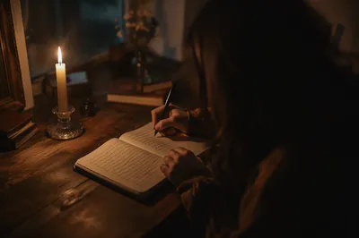 Writing a Letter by Candlelight
