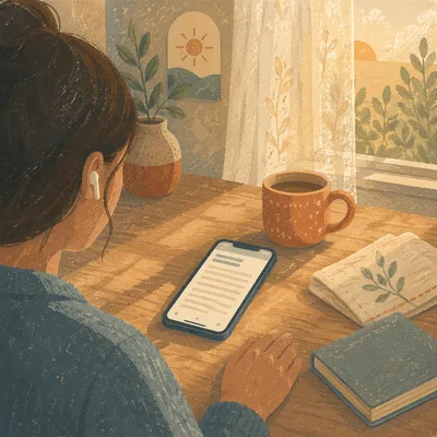 Smartphone Bible App on Morning Table