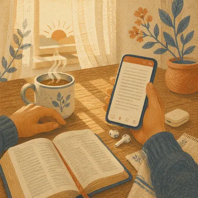 Quiet Morning Table with Bible App