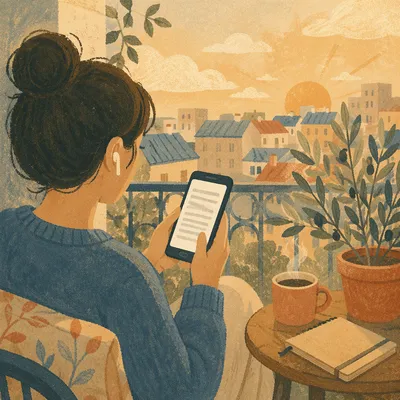 Morning Reading App on Balcony