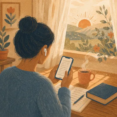 Quiet Morning Table with Bible App