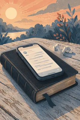 Morning Bible App Devotion with Earbuds