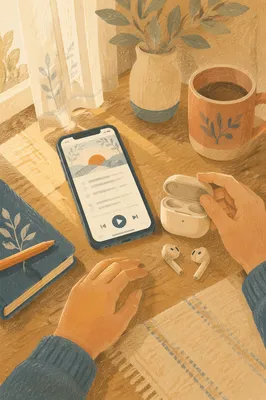 Peaceful Morning Bible App and Earbuds