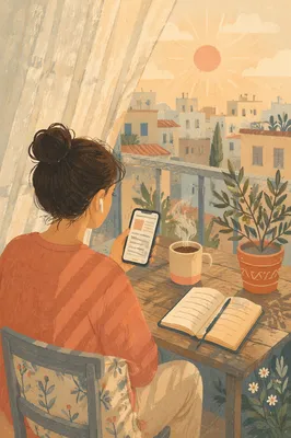Morning Bible App Devotion on Balcony