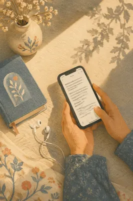 Morning Bible App Devotion With Earbuds