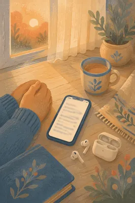 Morning Devotion With Bible App and Earbuds