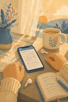 Morning Devotion With Bible App and Earbuds