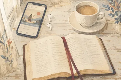 Morning Bible and Coffee Flat Lay