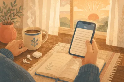 Morning Bible App at Kitchen Table