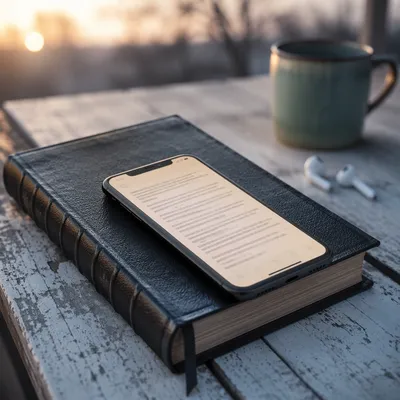 Morning Bible App Devotion with Earbuds