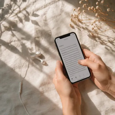 Morning Bible App Devotion With Earbuds