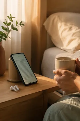 Morning Bible App and Earbuds Devotion