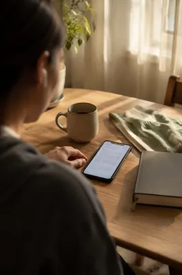 Smartphone Bible App on Kitchen Table