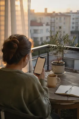 Morning Bible App Devotion on Balcony
