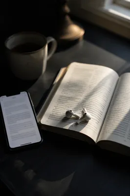Morning Bible App Devotion with Earbuds